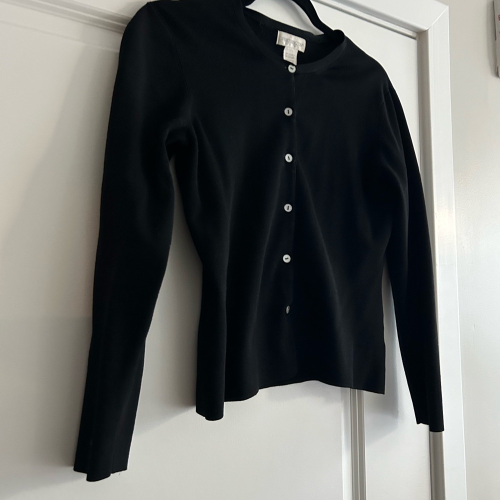 Vintage Black Button-Up Cardigan - Picture 3 of 4